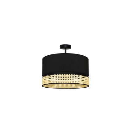 Duolla - Aufbauleuchte DOUBLE RATTAN 1xE27/15W/230V d 40 cm schwarz/beige
