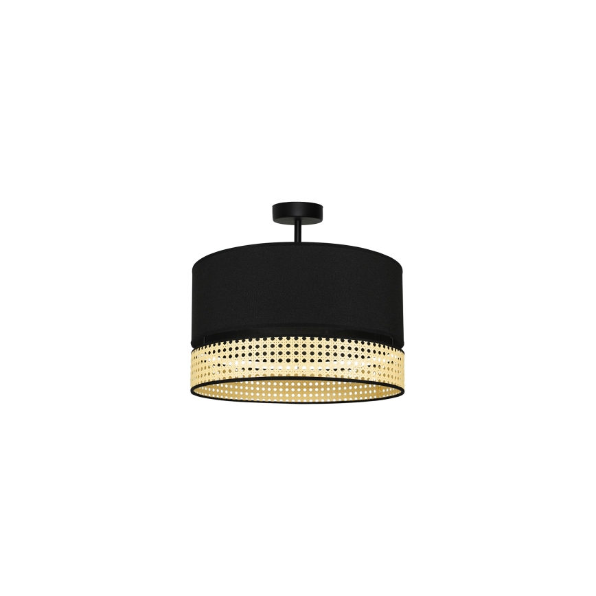 Duolla - Aufbauleuchte DOUBLE RATTAN 1xE27/15W/230V d 40 cm schwarz/beige