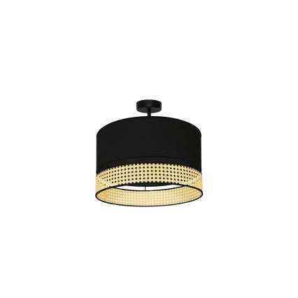 Duolla - Aufbauleuchte DOUBLE RATTAN 1xE27/15W/230V d 40 cm schwarz/beige