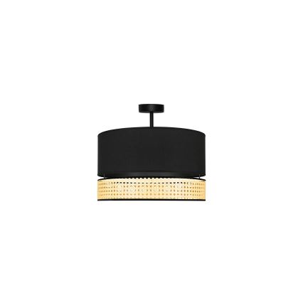 Duolla - Aufbauleuchte DOUBLE RATTAN 1xE27/15W/230V d 40 cm schwarz/beige
