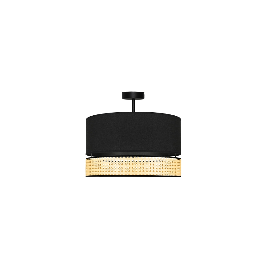 Duolla - Aufbauleuchte DOUBLE RATTAN 1xE27/15W/230V d 40 cm schwarz/beige