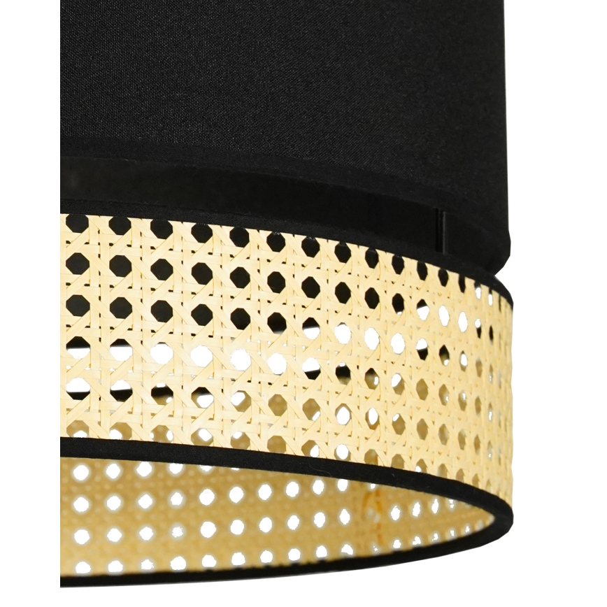 Duolla - Aufbauleuchte DOUBLE RATTAN 1xE27/15W/230V d 40 cm schwarz/beige