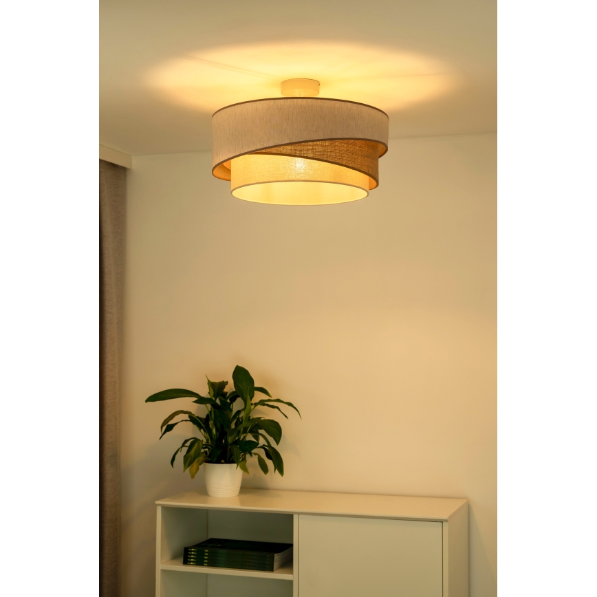 Duolla - Aufbauleuchte KOBO 1xE27/15W/230V d 45 cm beige/braun/weiß