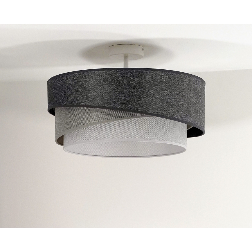 Duolla - Aufbauleuchte KOBO 1xE27/15W/230V d 45 cm grau/weiß