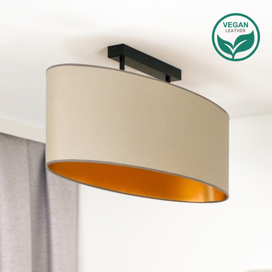 Duolla - Aufbauleuchte OVAL VEGAN 2xE27/15W/230V beige