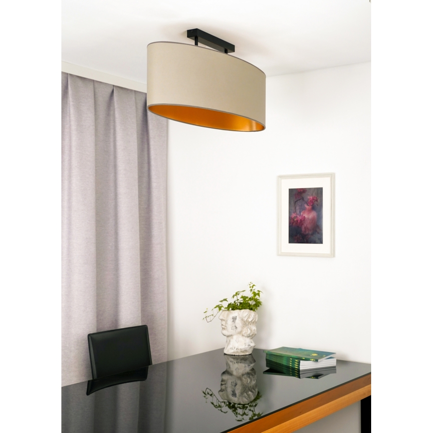 Duolla - Aufbauleuchte OVAL VEGAN 2xE27/15W/230V beige