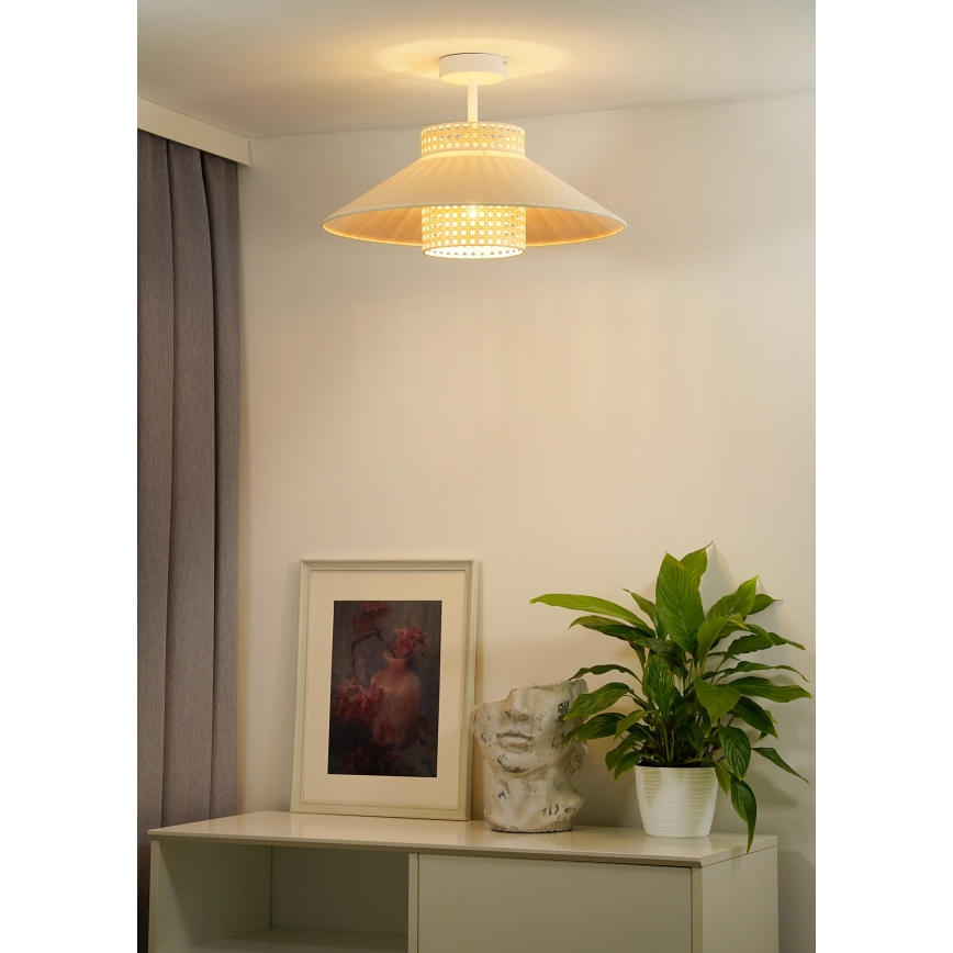 Duolla - Aufbauleuchte RIO RATTAN 1xE27/15W/230V d 45 cm beige/Rattan