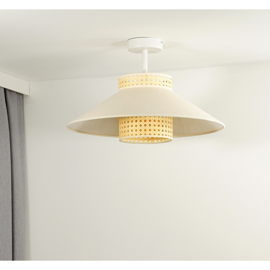 Duolla - Aufbauleuchte RIO RATTAN 1xE27/15W/230V d 45 cm beige/Rattan