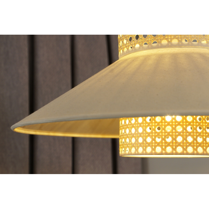 Duolla - Aufbauleuchte RIO RATTAN 1xE27/15W/230V d 45 cm beige/Rattan