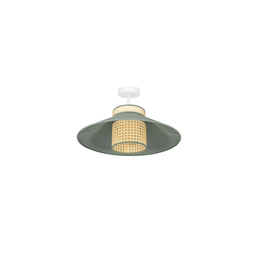 Duolla - Aufbauleuchte RIO RATTAN 1xE27/15W/230V d 45 cm grün/Rattan