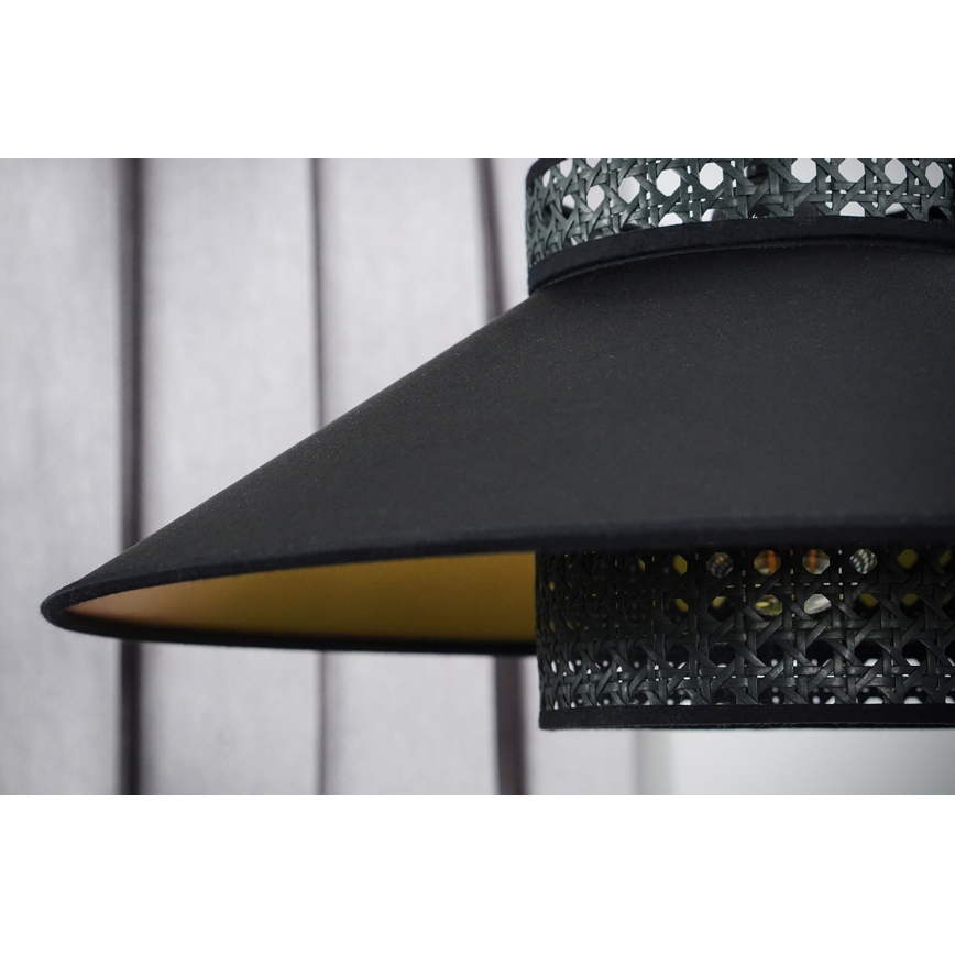 Duolla - Aufbauleuchte RIO RATTAN 1xE27/15W/230V d 45 cm schwarz/golden