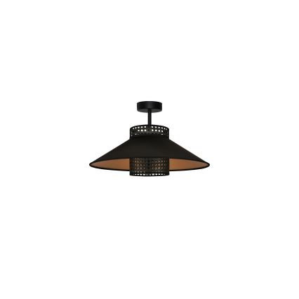 Duolla - Aufbauleuchte RIO RATTAN 1xE27/15W/230V d 45 cm schwarz/golden