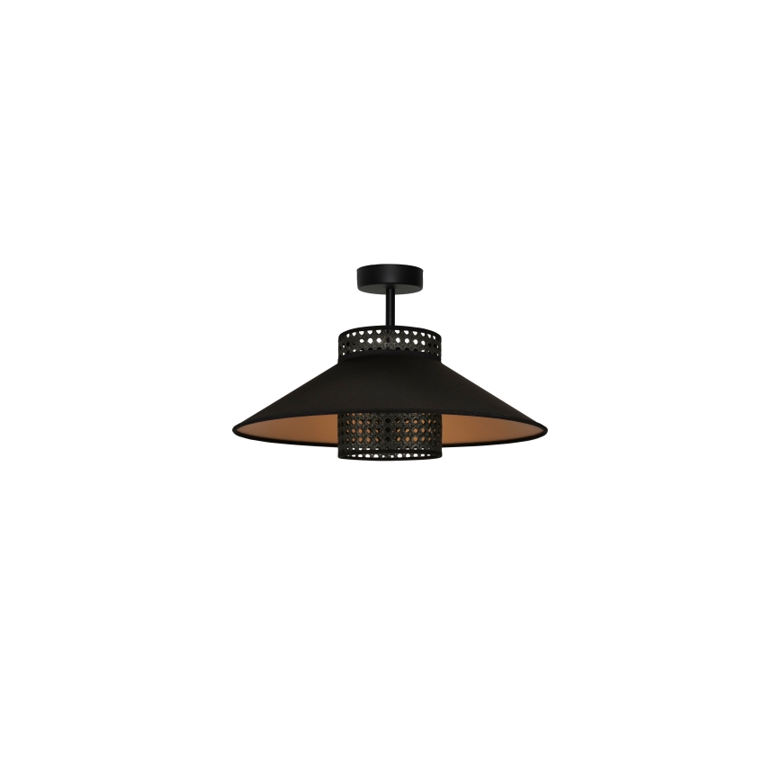 Duolla - Aufbauleuchte RIO RATTAN 1xE27/15W/230V d 45 cm schwarz/golden