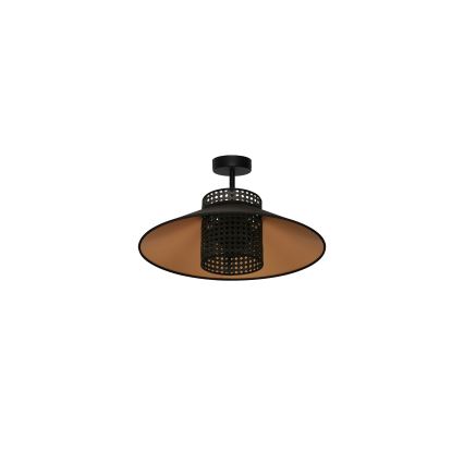 Duolla - Aufbauleuchte RIO RATTAN 1xE27/15W/230V d 45 cm schwarz/golden