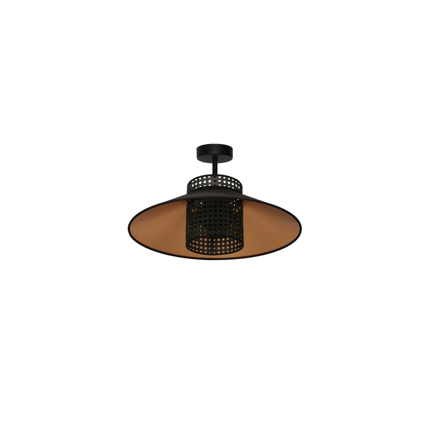Duolla - Aufbauleuchte RIO RATTAN 1xE27/15W/230V d 45 cm schwarz/golden
