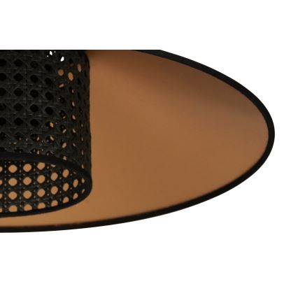 Duolla - Aufbauleuchte RIO RATTAN 1xE27/15W/230V d 45 cm schwarz/golden