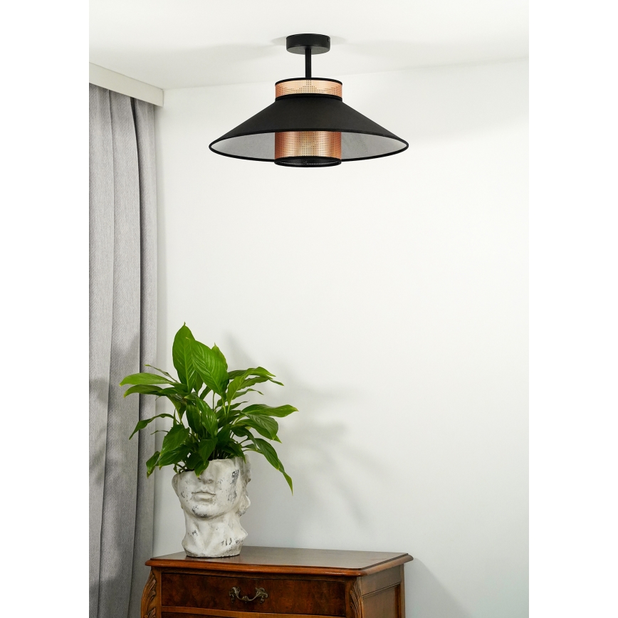 Duolla - Aufbauleuchte RIO SHINY 1xE27/15W/230V d 45 cm schwarz/kupfern