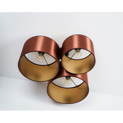 Duolla - Aufbauleuchte ROLLER TRIO SHINY 3xE27/15W/230V kupfern/golden
