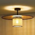 Duolla - Aufbauleuchte TOKYO RATTAN 1xE27/15W/230V d 50 cm golden/Rattan