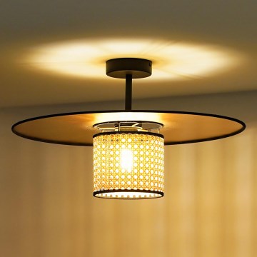 Duolla - Aufbauleuchte TOKYO RATTAN 1xE27/15W/230V d 50 cm golden/Rattan