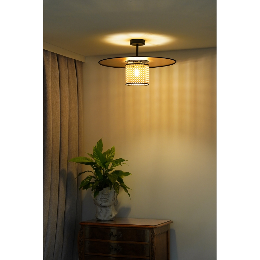 Duolla - Aufbauleuchte TOKYO RATTAN 1xE27/15W/230V d 50 cm golden/Rattan
