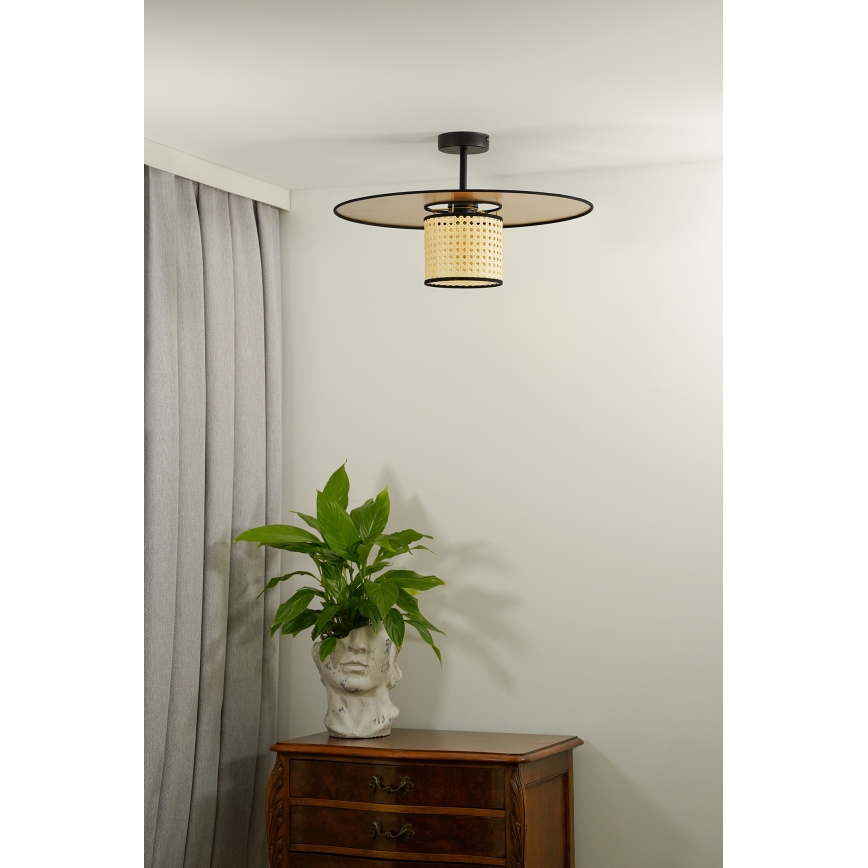 Duolla - Aufbauleuchte TOKYO RATTAN 1xE27/15W/230V d 50 cm golden/Rattan
