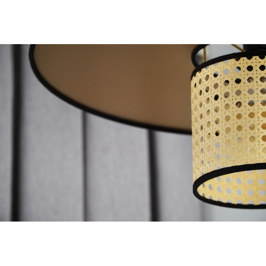 Duolla - Aufbauleuchte TOKYO RATTAN 1xE27/15W/230V d 50 cm golden/Rattan
