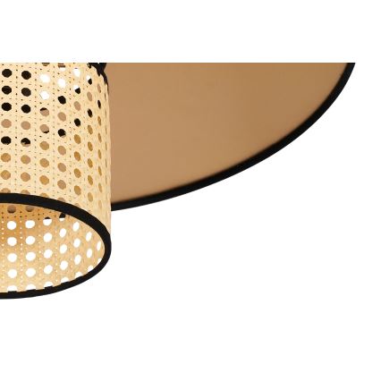 Duolla - Aufbauleuchte TOKYO RATTAN 1xE27/15W/230V d 50 cm golden/Rattan