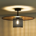 Duolla - Aufbauleuchte TOKYO RATTAN 1xE27/15W/230V d 50 cm golden/schwarz