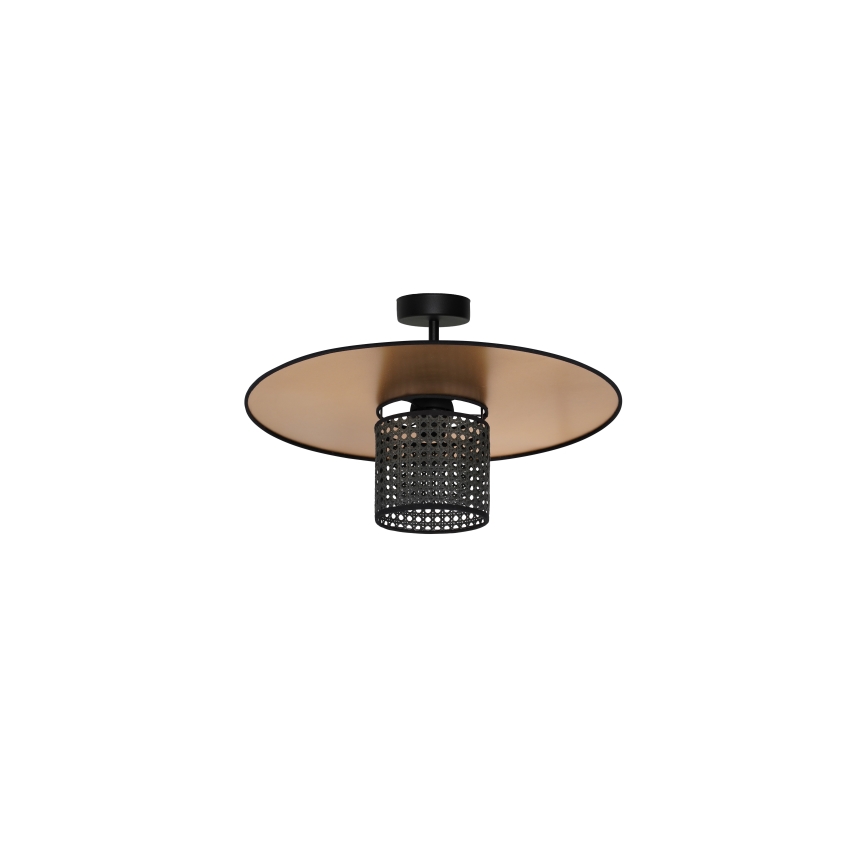 Duolla - Aufbauleuchte TOKYO RATTAN 1xE27/15W/230V d 50 cm golden/schwarz