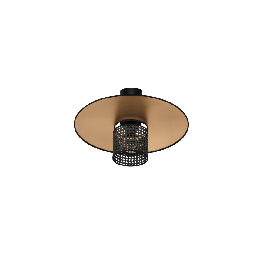 Duolla - Aufbauleuchte TOKYO RATTAN 1xE27/15W/230V d 50 cm golden/schwarz