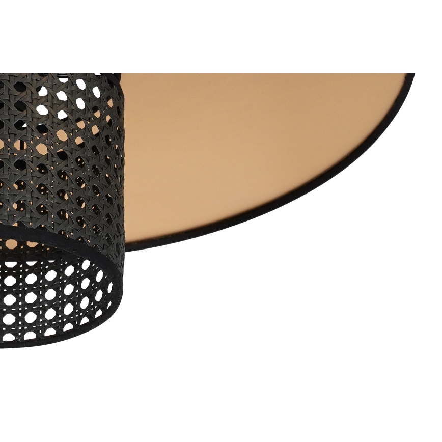 Duolla - Aufbauleuchte TOKYO RATTAN 1xE27/15W/230V d 50 cm golden/schwarz