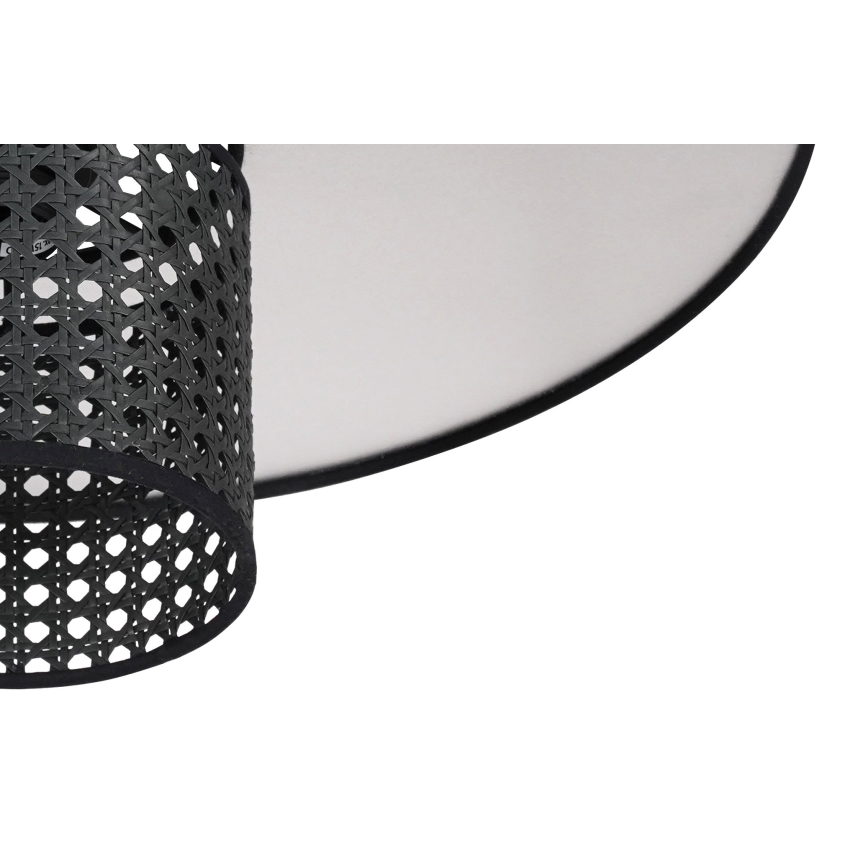 Duolla - Aufbauleuchte TOKYO RATTAN 1xE27/15W/230V d 50 cm schwarz/silbern