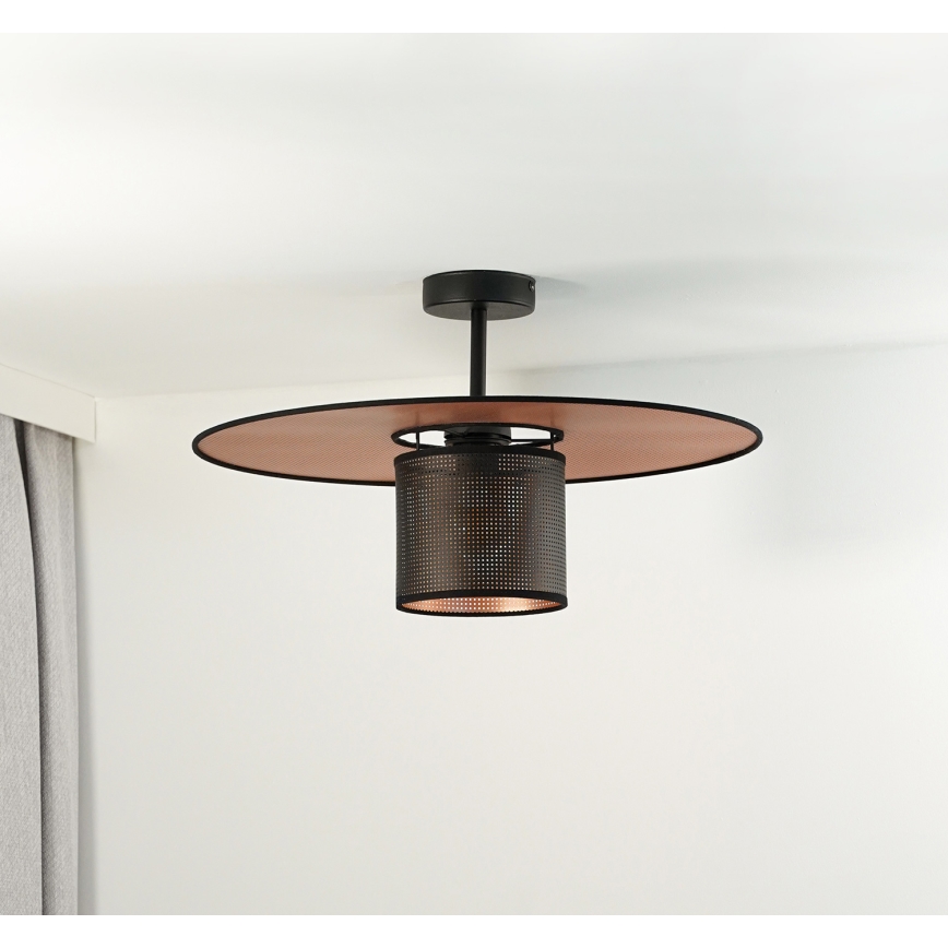 Duolla - Aufbauleuchte TOKYO SHINY 1xE27/15W/230V d 50 cm schwarz/kupfern