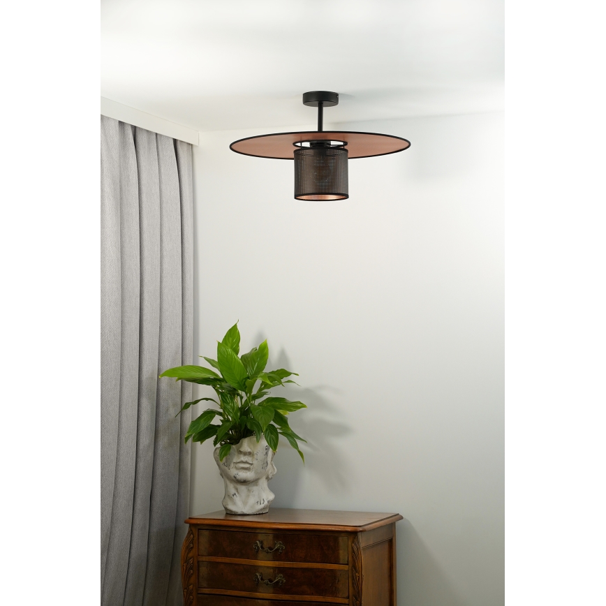Duolla - Aufbauleuchte TOKYO SHINY 1xE27/15W/230V d 50 cm schwarz/kupfern