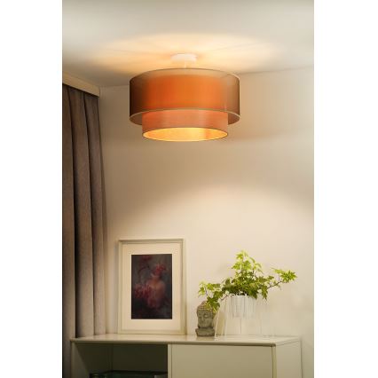 Duolla - Aufbauleuchte WOOD BOHO 1xE27/15W/230V d 45 cm kupfern/beige
