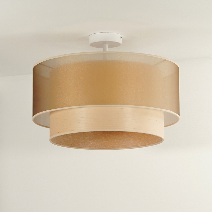 Duolla - Aufbauleuchte WOOD BOHO 1xE27/15W/230V d 45 cm kupfern/beige