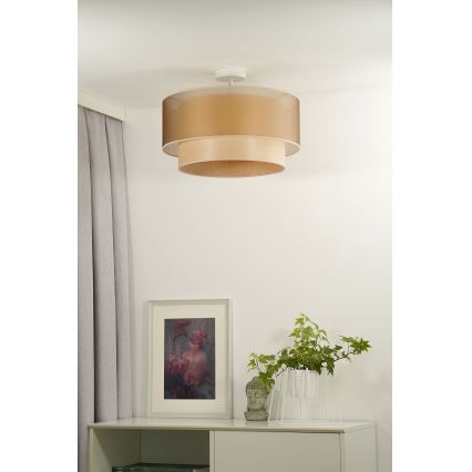 Duolla - Aufbauleuchte WOOD BOHO 1xE27/15W/230V d 45 cm kupfern/beige