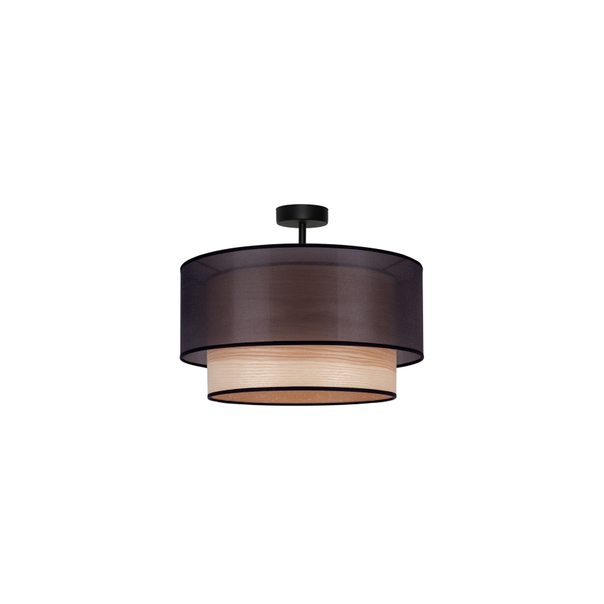 Duolla - Aufbauleuchte WOOD BOHO 1xE27/15W/230V d 45 cm schwarz/beige