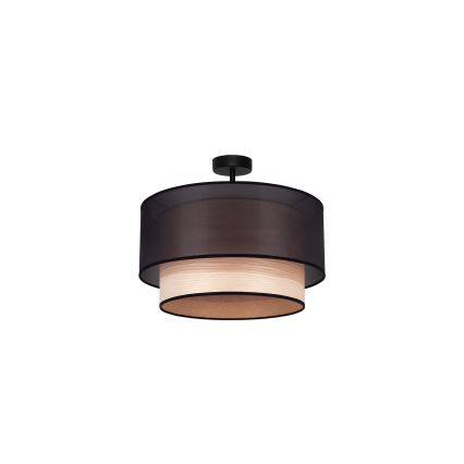 Duolla - Aufbauleuchte WOOD BOHO 1xE27/15W/230V d 45 cm schwarz/beige