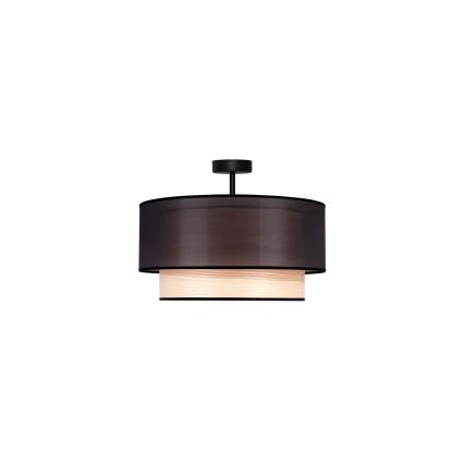Duolla - Aufbauleuchte WOOD BOHO 1xE27/15W/230V d 45 cm schwarz/beige