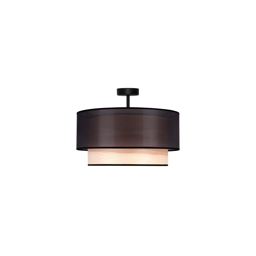 Duolla - Aufbauleuchte WOOD BOHO 1xE27/15W/230V d 45 cm schwarz/beige