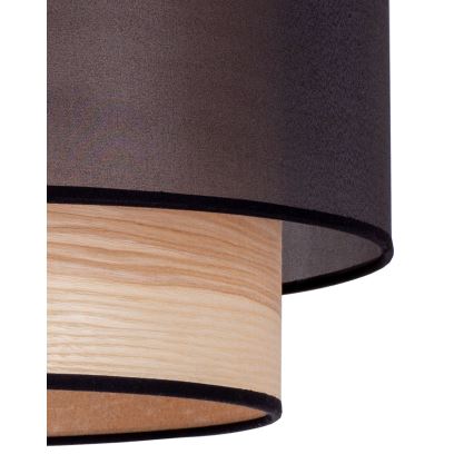 Duolla - Aufbauleuchte WOOD BOHO 1xE27/15W/230V d 45 cm schwarz/beige