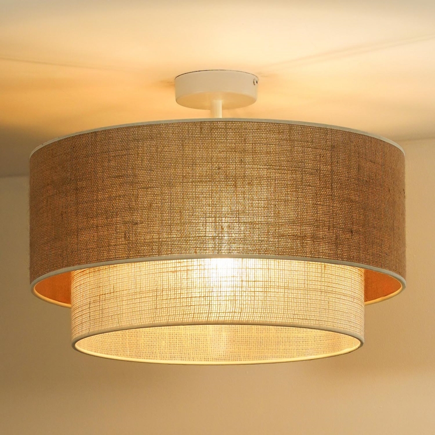 Duolla - Aufbauleuchte YUTE BOHO 3xE27/15W/230V d 60 cm braun/cremefarben