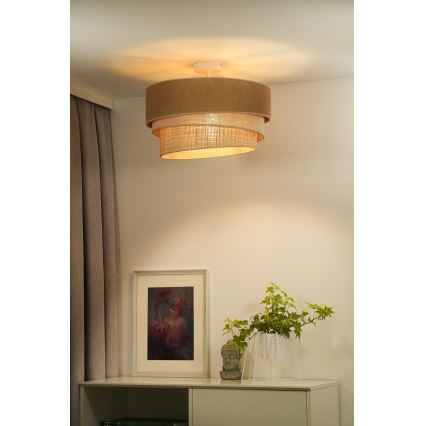 Duolla - Aufbauleuchte YUTE TRIO 3xE27/15W/230V d 60 cm braun/grau/beige