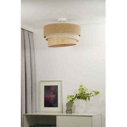 Duolla - Aufbauleuchte YUTE TRIO 3xE27/15W/230V d 60 cm braun/grau/beige