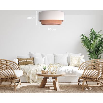 Duolla - Deckenleuchte BOHO 3xE27/15W/230V Durchmesser 60 cm beige/braun