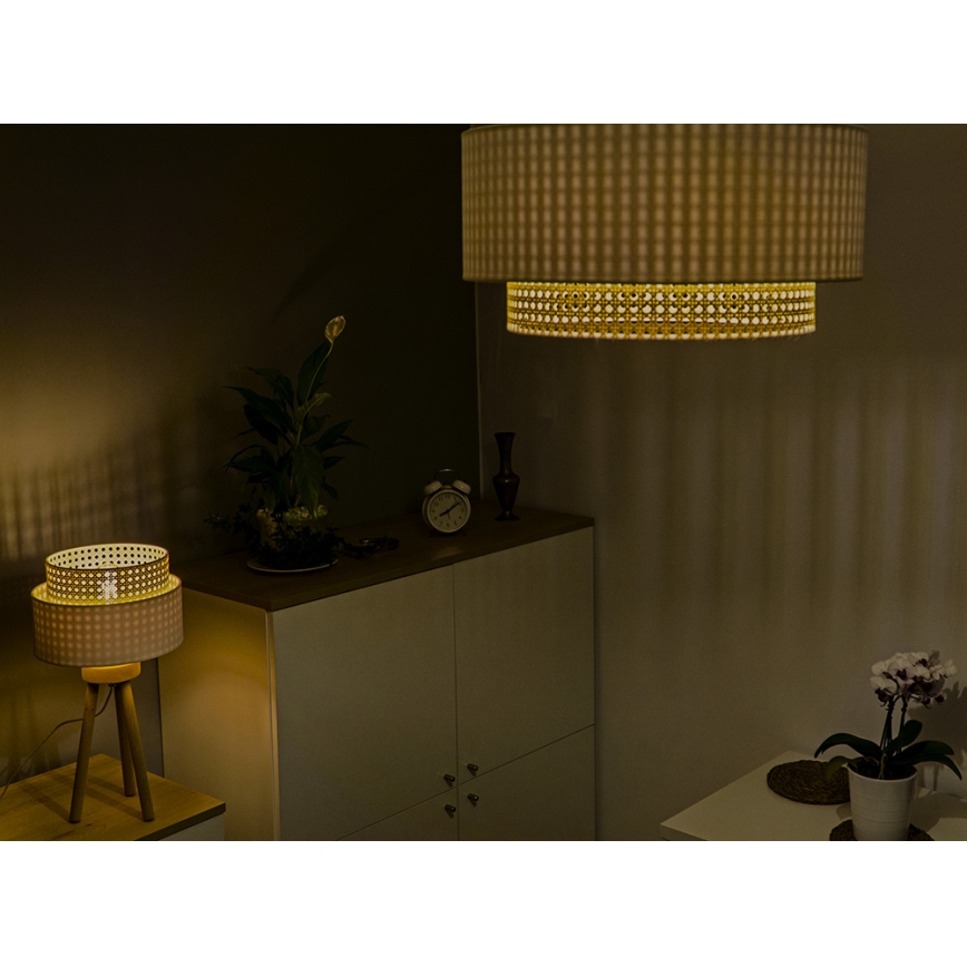 Duolla - Deckenleuchte BOHO 3xE27/15W/230V Ø 60 cm creme/Rattan