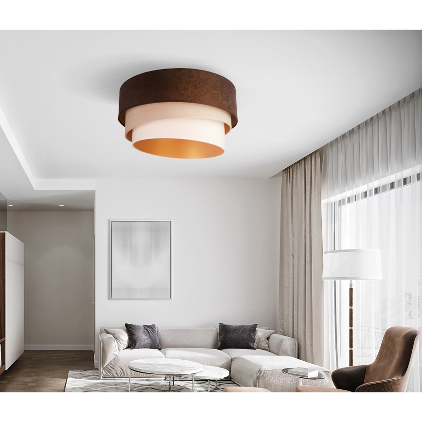 Duolla - Deckenleuchte DEVON 1xE27/40W/230V d 45 cm braun/beige