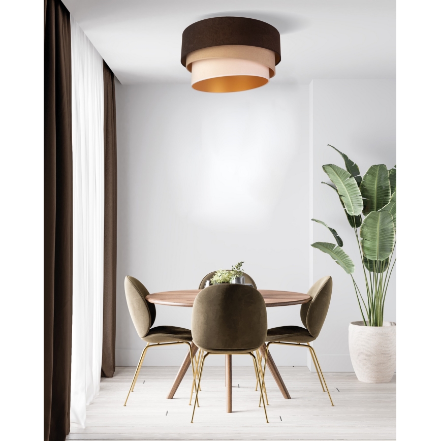 Duolla - Deckenleuchte DEVON 1xE27/40W/230V d 45 cm braun/beige